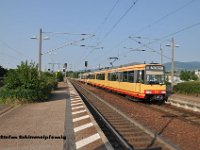 20130713-B-02  AVG Triebwagen 831 und 872 als S4 von Kahrlsruhe Tullastra�e nach Achern beim Ereichen des Endpunkt Achern am 13.07.2013